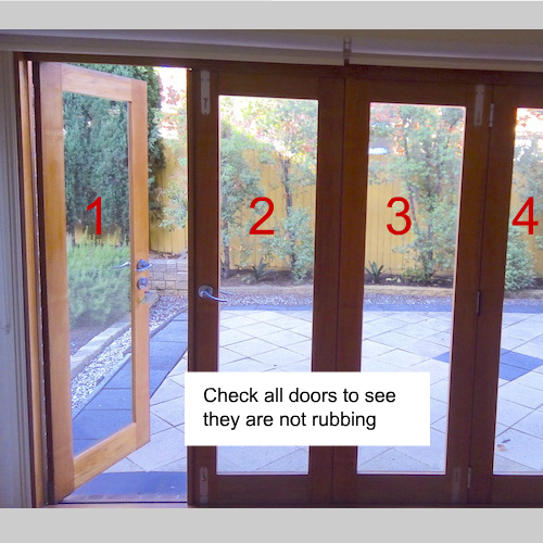 how to fix bifold door rubbing